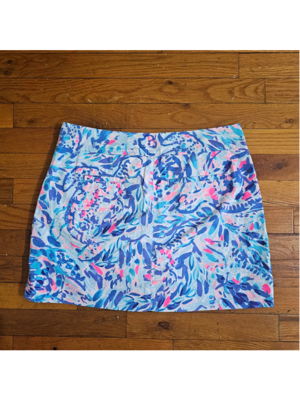 Women's Lilly Pulitzer Blue Pink Floral Mini Skirt Size 6 - Picture 4 of 6
